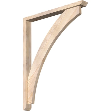 Ekena Millwork Thorton Slat Smooth Bracket w/ Offset Brace, Douglas Fir, 3 1/2"W x 32"D x 40"H BKT0402X32X40THR06SDF